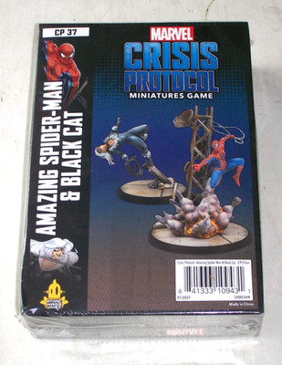 Marvel Crisis Protocol CP 37 Amazing Spider-Man & Black Cat Sealed New in Box