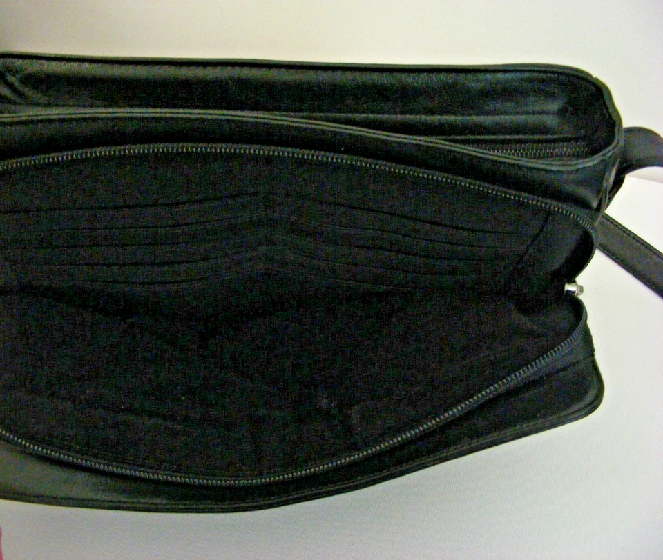 LADIES TULA VINTAGE BLACK LEATHER SHOULDER BAG - Image 3 of 4