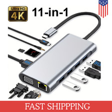 11-in-1 USB-C Hub Docking Station with 4K Display, Ethernet, PD Charging