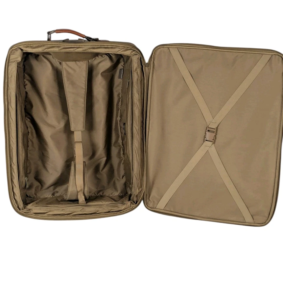 HARTMANN 25" Expandable Two Wheeled Luggage Suitcase Bag Tweed & Leather - Image 2 of 4