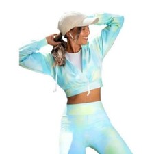 CUPSHE Women's Cute Tie Dye Crop Hoodie Pullover Sweatshirt Size M RefHHH