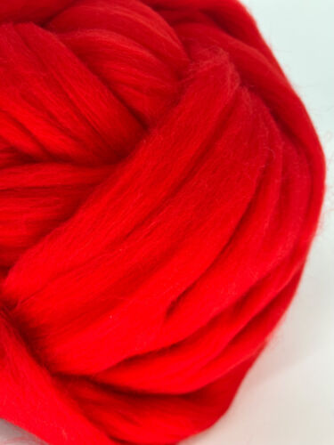 Red Wool Roving - Spin into Yarn, Needle Felt wet felt Crafts, Red Merino - Picture 11 of 12