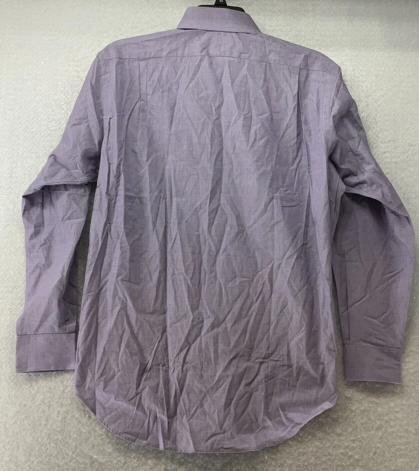 Camisa de vestir polo para hombre talla 15 1/2 33 azul calce clásico mangas largas cuello Foto 3 de 4