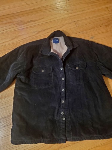 Basic Editions Adults Jacket Size XL Black Corduroy Fleece Lined Button Up - Picture 2 of 14