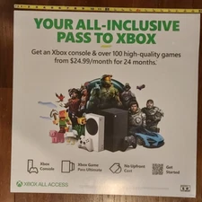 Xbox Game Pass Ultimate 2020 Store Display Insert Sign/Poster 24 in X 24 in VGC