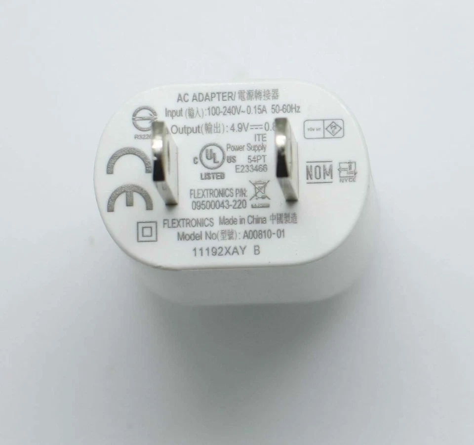 For AMAZON KINDLE USB AC WALL POWER ADAPTER CHARGER 4.9V 0.85A White - Image 3 of 4