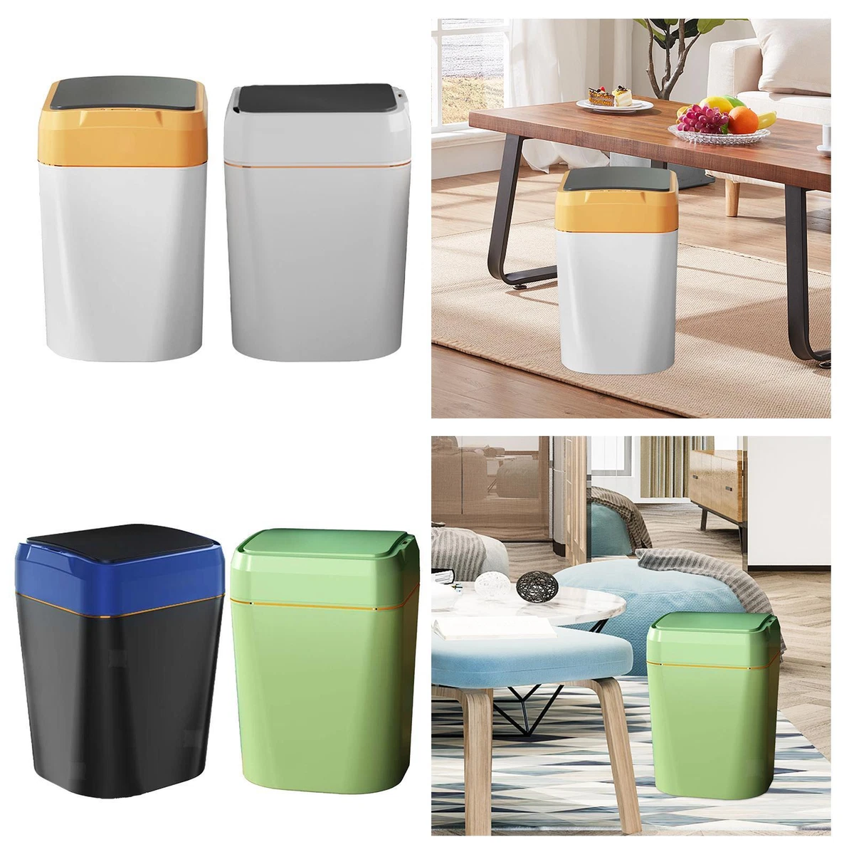 Trash can for on sale bathroom with lid