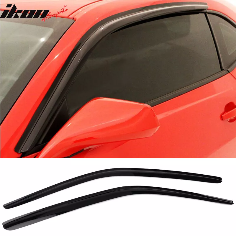 Fits 08 23 Dodge Challenger Acrylic 2PCS Tape On Window Visors Wind Deflector