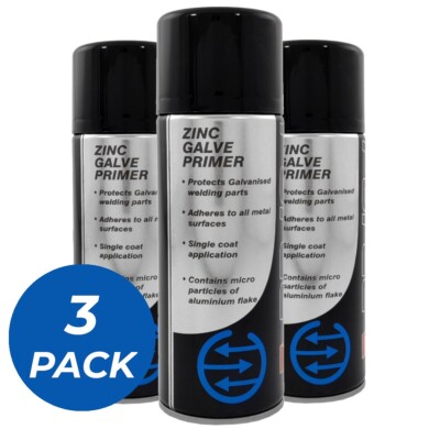 Zink Galv Grundierung Sprühfarbe Einschicht Silber Galv Metallgrundierung (3er Pack)