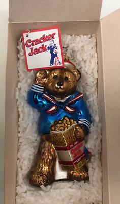 1999 Kurt S. Adler Cracker Jack Bear Ornament Polonaise Collection Box Tag HTF