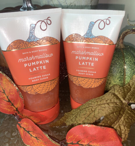 2 BATH & BODY WORKS MARSHMALLOW PUMPKIN LATTE FOAMING SUGAR BODY SCRUB 8 OZ NEW - Picture 3 of 7
