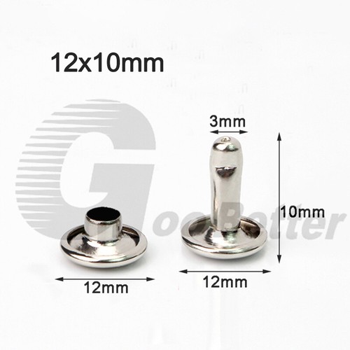 Rivetti a doppio cappuccio borchie rivetti rapidi riparazione artigianato in pelle 6 mm 7 mm 8 mm 10 mm 12 mm - Foto 26 di 27