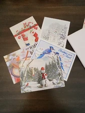 8 Variety Christmas & Winter Note Cards with Envelopes 5 X 7