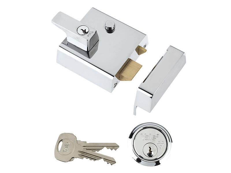 Yale Locks P2 Doppio Sicurezza Nightlatch 40mm Interasse Finitura Cromata Visi