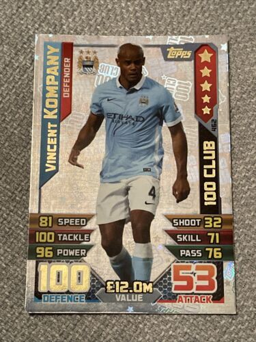 VINCENT KOMPANY LIMITED EDITION 100 CLUB MANCHESTER CITY MATCH ATTACK 2015/16 - Picture 1 of 1