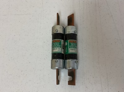 NEW LOT OF 2 FUSETRON FRN-R-100 TIME DELAY FUSES, FREE SHIPPING