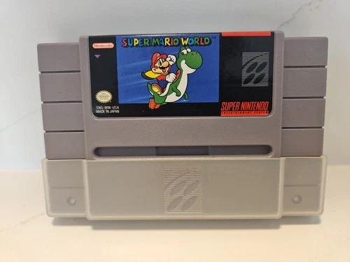 SUPER MARIO WORLD SNES SUPER NINTENDO ORIGINAL VINTAGE GAME CARTRIDGE 1991