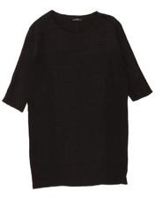 ZARA Womens 3/4 Sleeve Tent Dress UK 10 Small Black Geometric CE08
