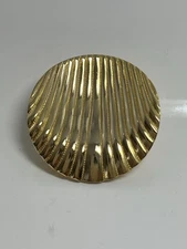 Vintage Rippled Gold Tone Metal Dress Scarf Clip