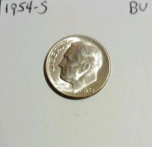 1954 S Roosevelt Dime BU 90% Silver San Francisco Mint