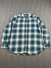 SO Men's Casual Plaid Button-Up Shirt Size Medium