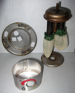 Coleman 285 Parts Air Mixer Burner, Burner Baseplate Heat Guard, and Tank Collar