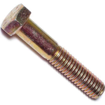 3 8 Inch Diameter 2 Inch Length Steel Bolts Yellow Zinc Hex Head 9 16 Wrench