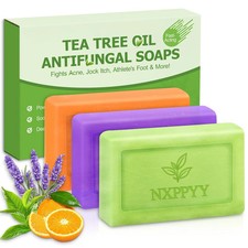 Antifungal Tea Tree Soap Bar 3 Pack 2.82 oz Body Face Wash