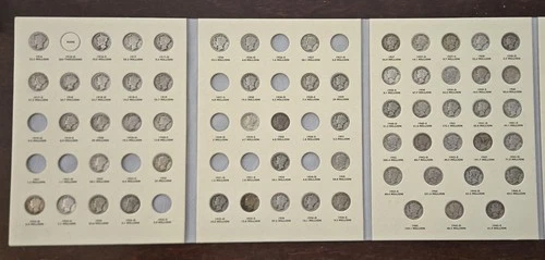 62 mercury dimes lot w/Album Includes 1925-D, 1926-D, 1929-S, 1930, 1931, 1938-D