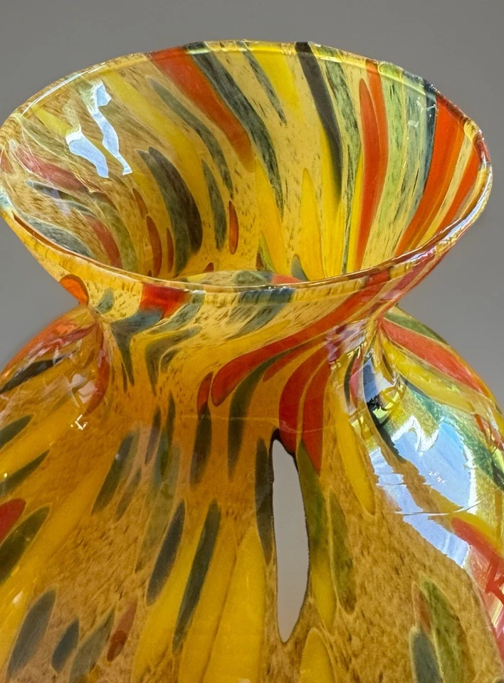 Jarrón grande de vidrio artístico confeti con salpicaduras de Murano Maestri Vetrai Italia italiano Foto 4 de 4