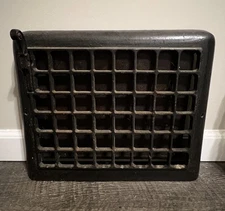 VTG VICTORIAN METAL WALL FLOOR MOUNTED GRILLE GRILL HEAT GRATE REGISTER W/LOUVER