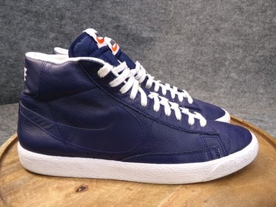 Nike Blazer Mid Premium Blue Leather Sneakers Shoes 429988-402 Mens Size 11.5 US