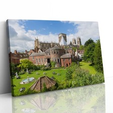 York Minster City Walls Cathedral Canvas Framed Print Picture Wall Art