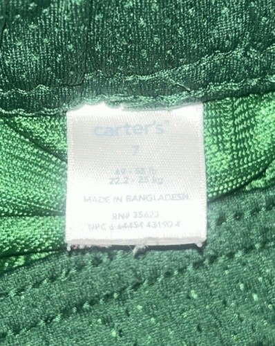 Boy’s Carters Athletic Track Pants Green With White Stripes Size 7 - Picture 4 of 4