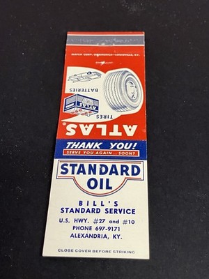 Vintage Kentucky Matchbook  Bill s Standard Oil Service  Alexandria