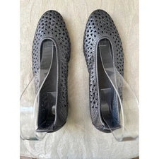 Arche Lilly Iron Etain Silver Leather Cutout FlatsSize 38/ 8