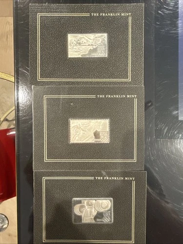 1984 Olympic Stamp Franklin Mint .925 Silver UNCIRCULATED  Lot Of 3 Sealed
