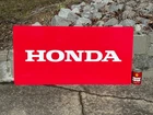 VINTAGE "HONDA DEALER" X-LARGE METAL DEALER SIGN (48"x24") NOS/NEW OLD STOCK
