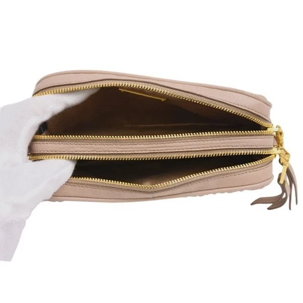 Borsa a tracolla Miu Miu Matelasse borsa a tracolla pelle rosa beige USATA originale #S2289