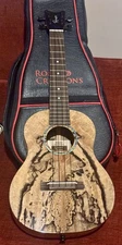 UKULELE ROMERO CREATIONS GRAND TENOR SPALTED MANGO Wood EXCELLENT!