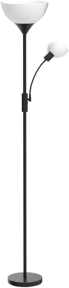 71 Standing Floor Lamp with Adjustable Reading Light, E26 Base, 3-Way Switch, Bl - Image 4 of 4