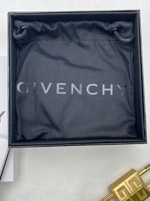 Givenchy 4G Padlock Keychain Gold Tone Logo Key Holder w Box Pouch