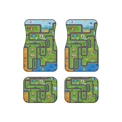 Kids City Map Rug Pattern Universal Floor Mats, Custom Car Mat Set | eBay