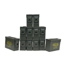 STENCILED 12-PACK NEW 30 CAL M19A1 MIL SPEC EMPTY AMMO CANS