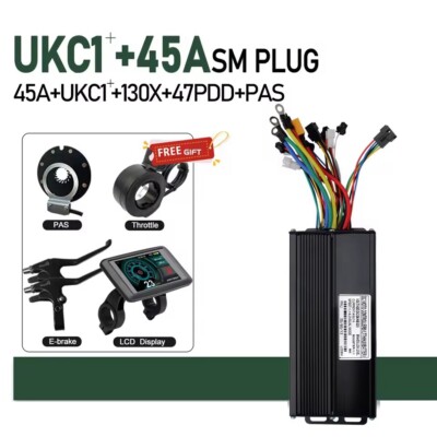 45A 36V 48V 52V E-bike 3 Mode Sine Wave Controller for 1000W-2000W w/LCD Display