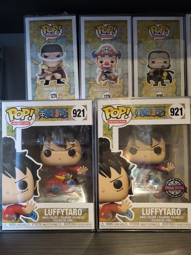 Funko POP! One Piece Luffytaro #921 Common + Metallic w Free Protector Bundle
