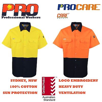 1 pack Hi Vis Work Shirt vented cotton drill cutted short sleeve uniform safety