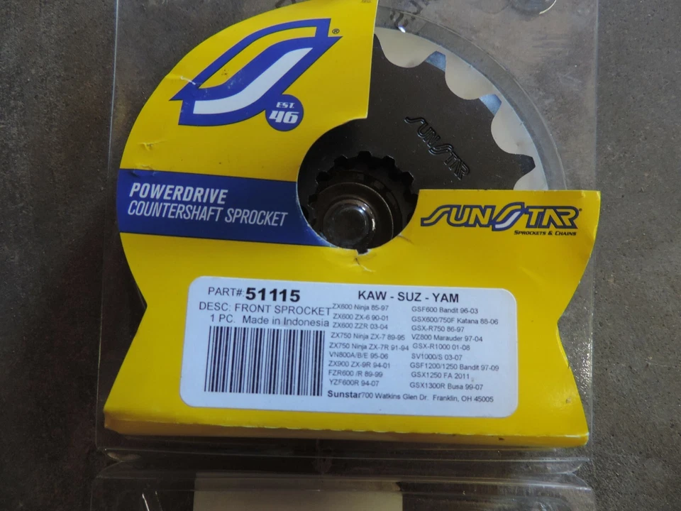 Roda dentada frontal de aço Sunstar - 51115, 15T - Imagem 3 de 3