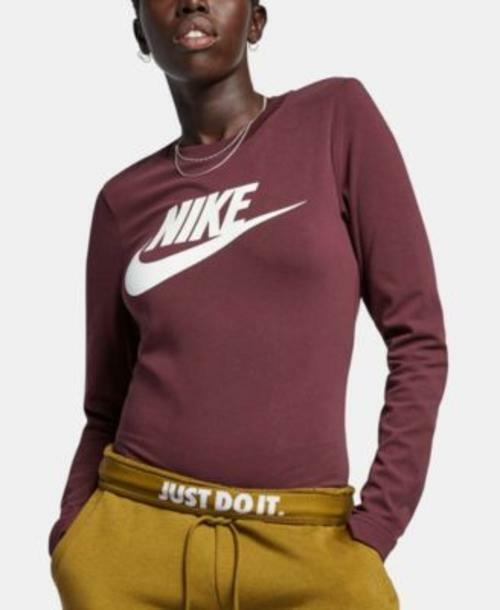 Nike Womens Dark Pink Sportswear Essential Bodysuit Tops $55 TINI {&}