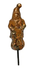 Vintage Michael Bonne signed Copper Santa Iron Wall Hook Stocking Holder